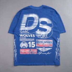 NWT Darc Sport Cobalt Blue Redline Premium Vintage Oversized Tee